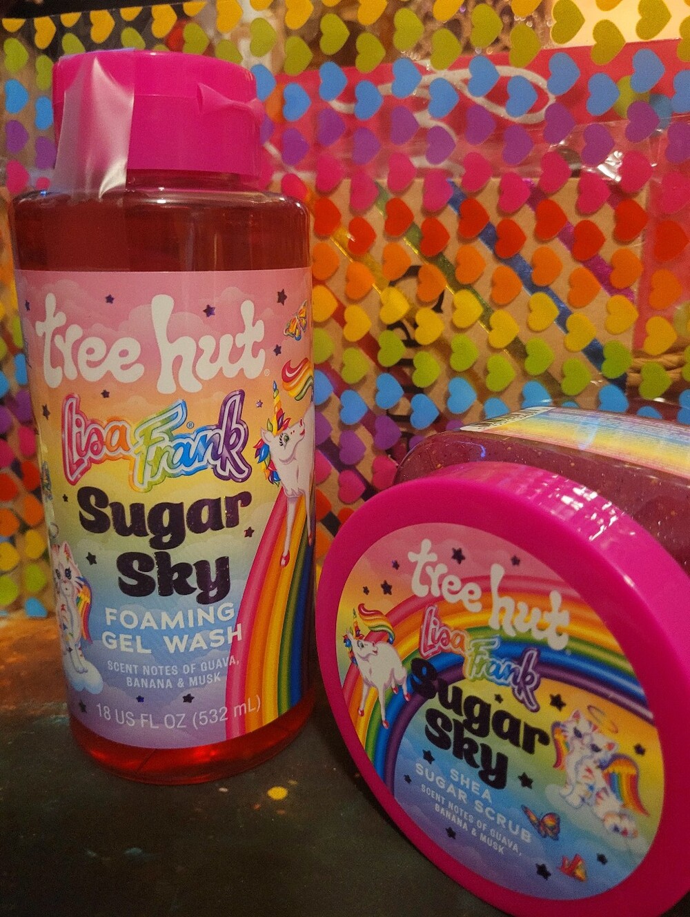 Lisa Frank X Tree Hut Sugar Sky Body Wash/ Scrub Set. Limited Edition
